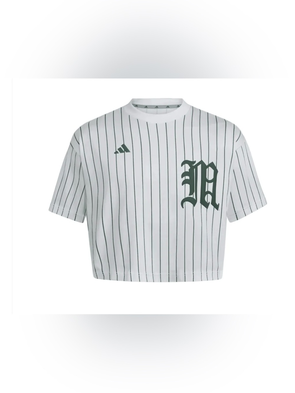Miami Hurricanes Adidas Cropped Pin Stripe Jersey Shirt Old English Size Small